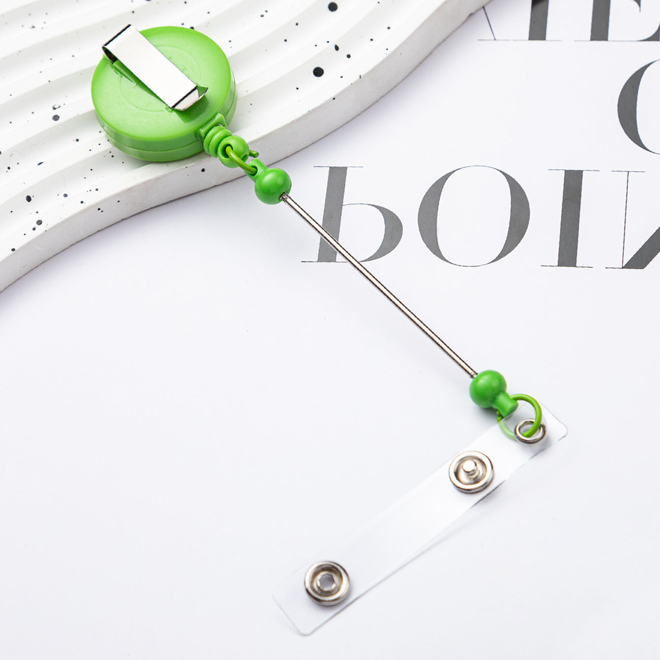Wholesale Badge Reels DIY Beadable Bar  Retractable Keychain